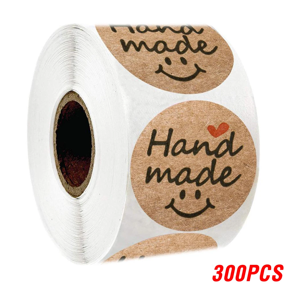 100-500pcs 1inch Vintage Kraft Paper Handmade With Love Stickers for Package Thank You Stationery Adhesive Labels Baking Seals - Image 28