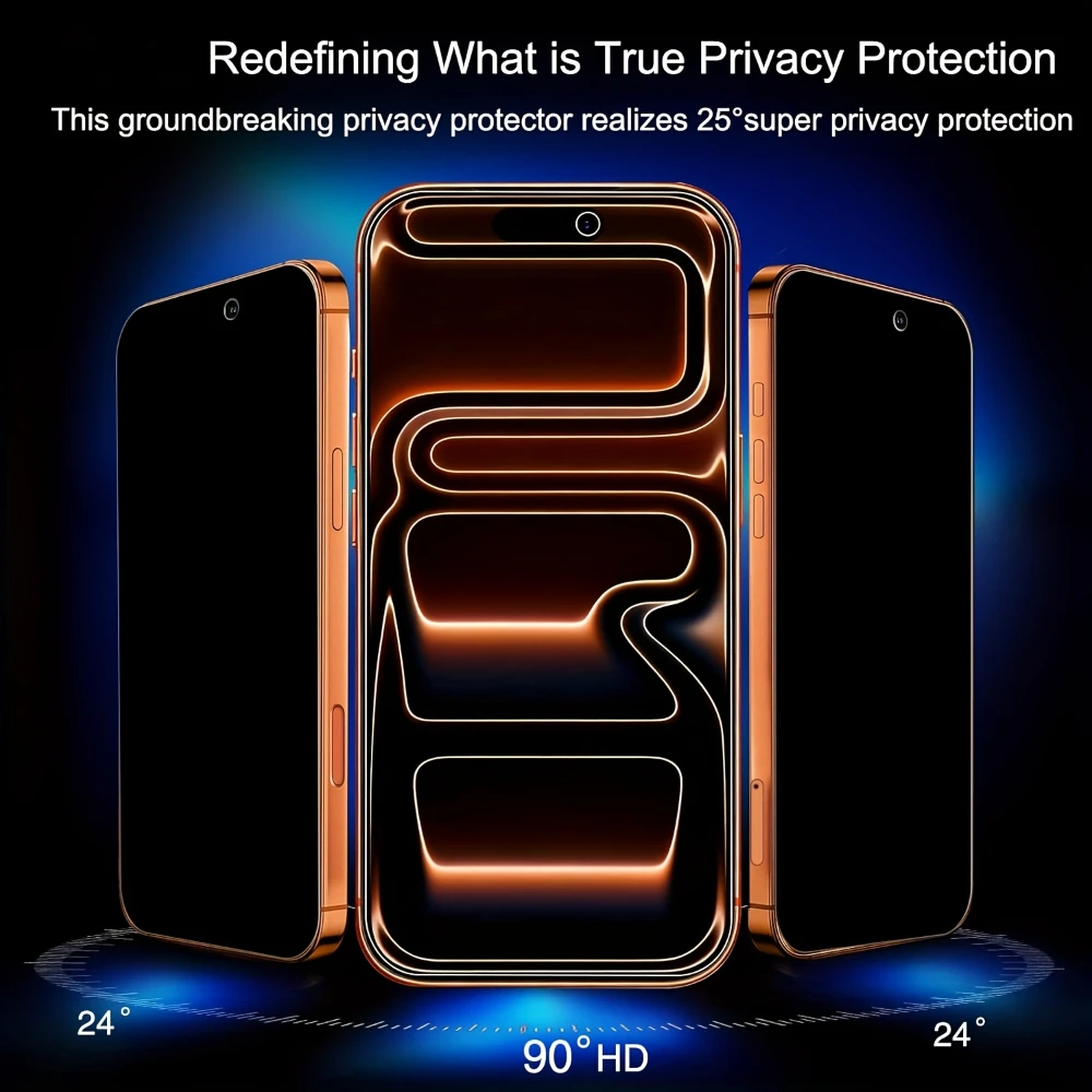 NNBILI Privacy Screen Protector For iPhone 17 Pro Max Anti-Spy Glass For iPhone 16 15 14 13 12 11 Pro Max Privacy Film iPhone 17 - Image 2