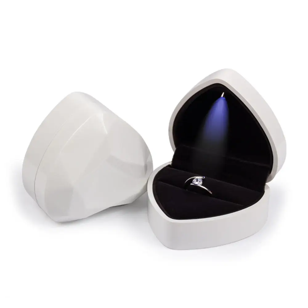 1 Pcs LED Jewelry Ring Box Luxury Velvet Rubber Necklace Pendant Gifts Display With Light For Proposal Engagement Wedding Case - Image 38