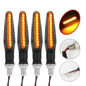 2PCS Universal LED Motorcycle Turn Signal Light 12v IP68 Waterproof Amber Flasher Indicator Blinker Rear Lights Lamp Accessories