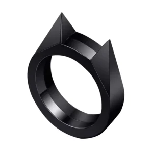 Outdoor Survival Self-Defense Rings Cat's Ear Safety Survival Metal Defense Ring Self Defense Supplies