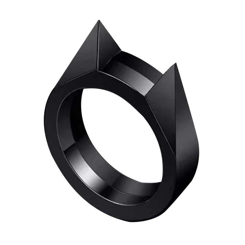 Outdoor Survival Self-Defense Rings Cat's Ear Safety Survival Metal Defense Ring Self Defense Supplies