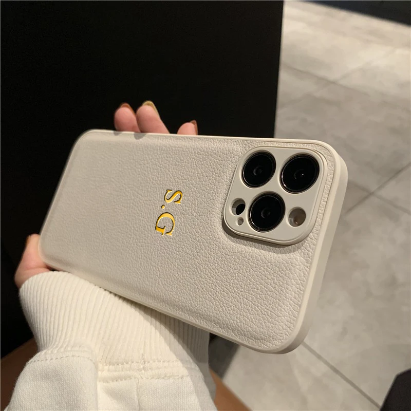 Personalized Phone Case For iPhone 17 16 15 14 13 12 11 Pro Max Plus 17Air Luxury PU Leather Customized Initials Name Gift Cover - Image 2