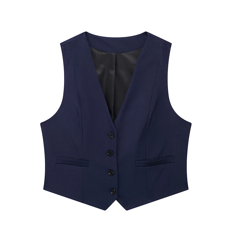 Willshela Women Fashion Solid Single Breasted Waistcoats Vest Vintage Sleeveless Jackets Female Chic Lady Tank Tops - Image 7