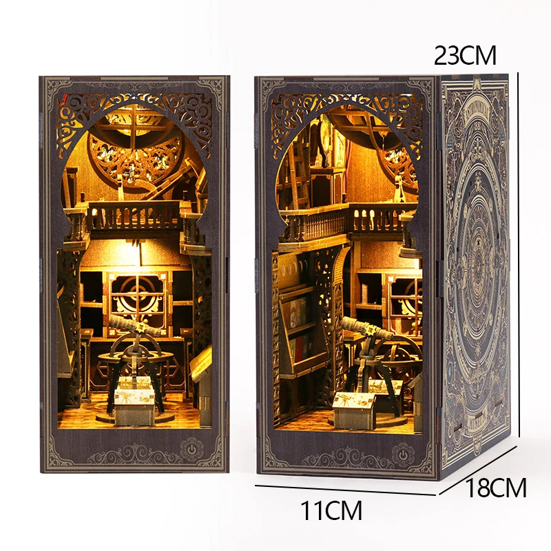 DIY Wooden Book Nook Insert Kit Doll Houses Building Toys Bookends Bookshelf Decor DollHouses Toys For Kids Xmas Gifts - Image 32