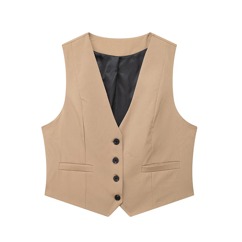 Willshela Women Fashion Solid Single Breasted Waistcoats Vest Vintage Sleeveless Jackets Female Chic Lady Tank Tops - Image 8