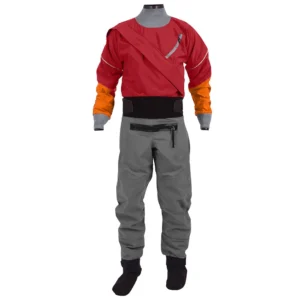 LKVER Kayak Dry Suit for Men 3-layer Waterproof Breathable Fabric With Latex Gasket on Neck and Wrist White Water River Pending