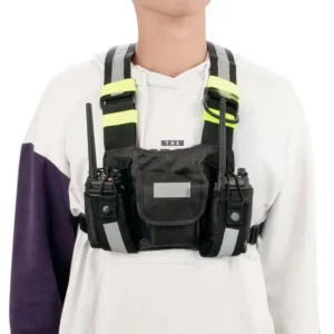 Shoulder Holster Two Way Radio Reflective Chest Harness Holder Bag Vest Rig Walkie Talkies Front Pack Pouch Case Drop Ship