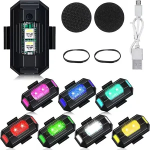 Universal LED Anti-collision Warning Light Mini Signal Light Drone with Strobe Light 7 Colors Turn Signal Indicator Motorcycle