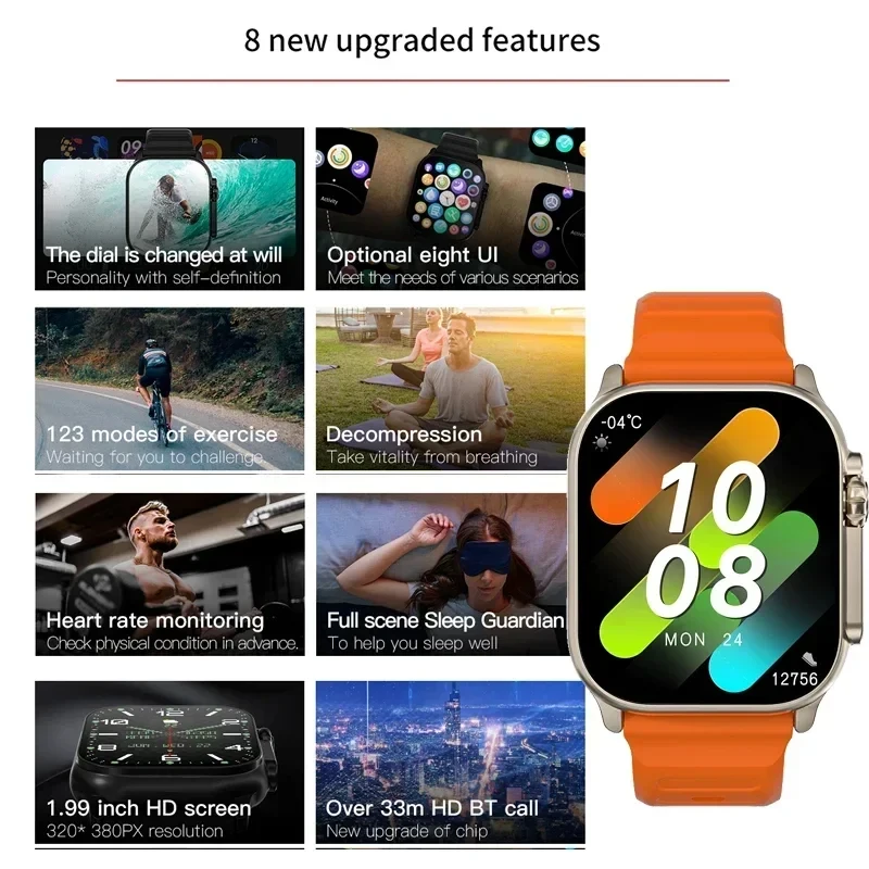 LAXASFIT Smartwatch Bluetooth Talk Smartwatch Message Alert Heart Rate Monitor Sports Watch for Android IOS Men Women - Image 3