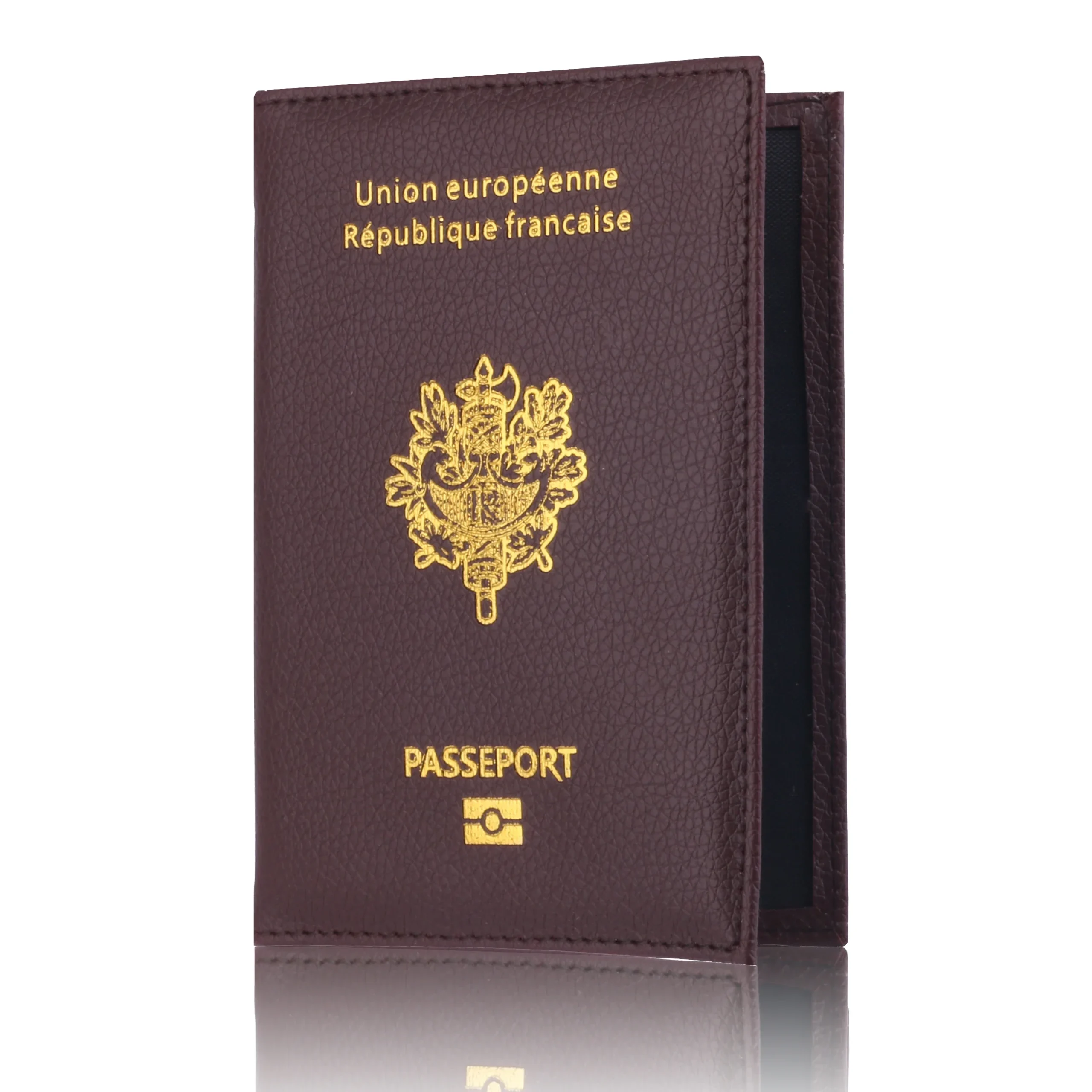 High Quality Pu Passport Protective Cover Bank Card Holder Travel Document Fashion Men and Women French Passport Cover Wallet - Image 11