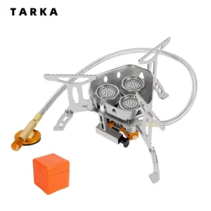 TARKA 3 Heads Gas Stove Tourist Camping Burners Folding Backpacking Furnace 5800W Outdoor Hiking Picnic BBQ Cooking Equipment