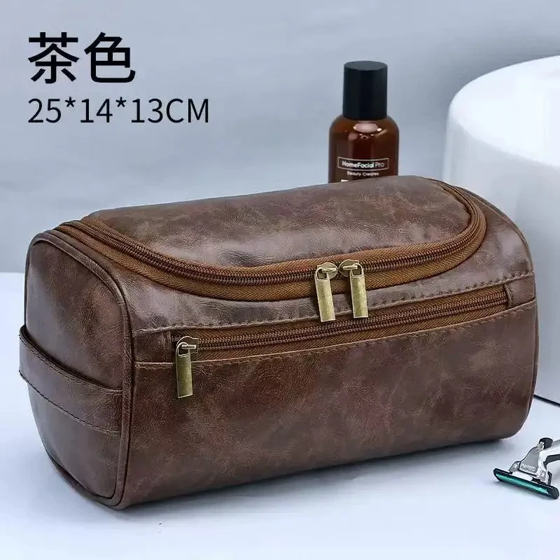 Leather Toiletry Bag for Men Women Dopp Kit Mens Hanging Toiletry Bag Travel Toiletry Bag for Traveling Large Cosmetic Bag for T - Image 10