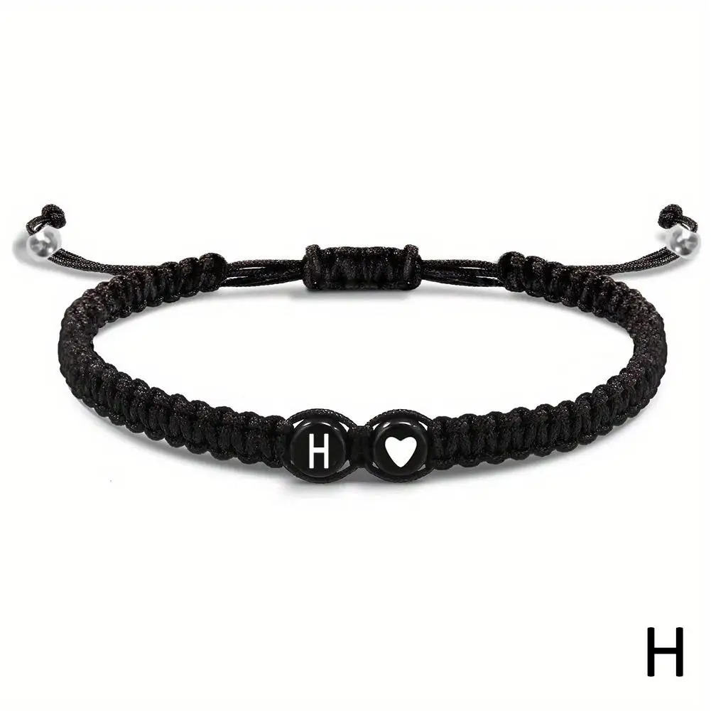 26 Letters Initial Heart Bracelets Handmade Adjustable A-Z Name Braided Bracelets For Women Men Friendship Jewelry Gifts - Image 10