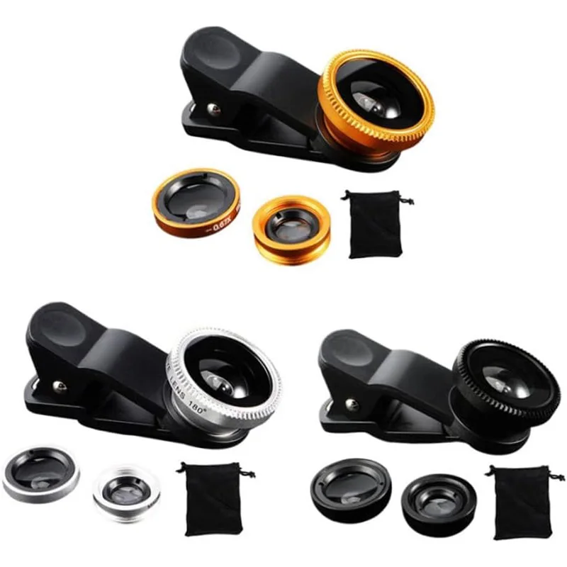 1 Set 3In1 Mobile Phone Fish Eye+Wide Angle+Macro Lightweight Camera Lens For Universal Cell Phone - Image 6