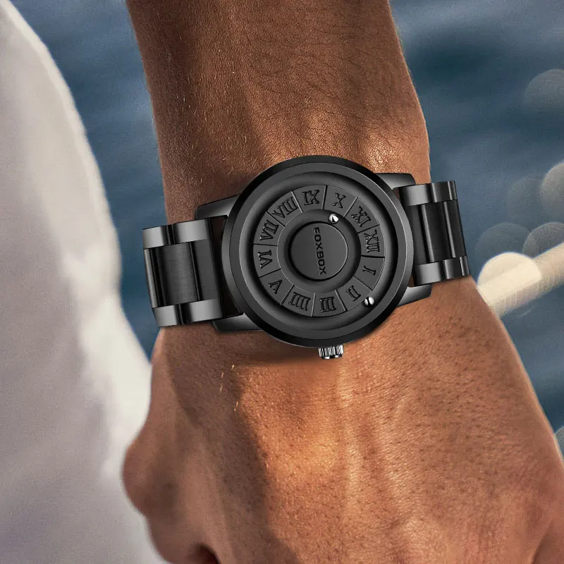 FOXBOX Watch Personalized Fashion Floating Magnetic Pointer Free Ball Bearing Creative Simple Waterproof Quartz Watch for Men - Image 6