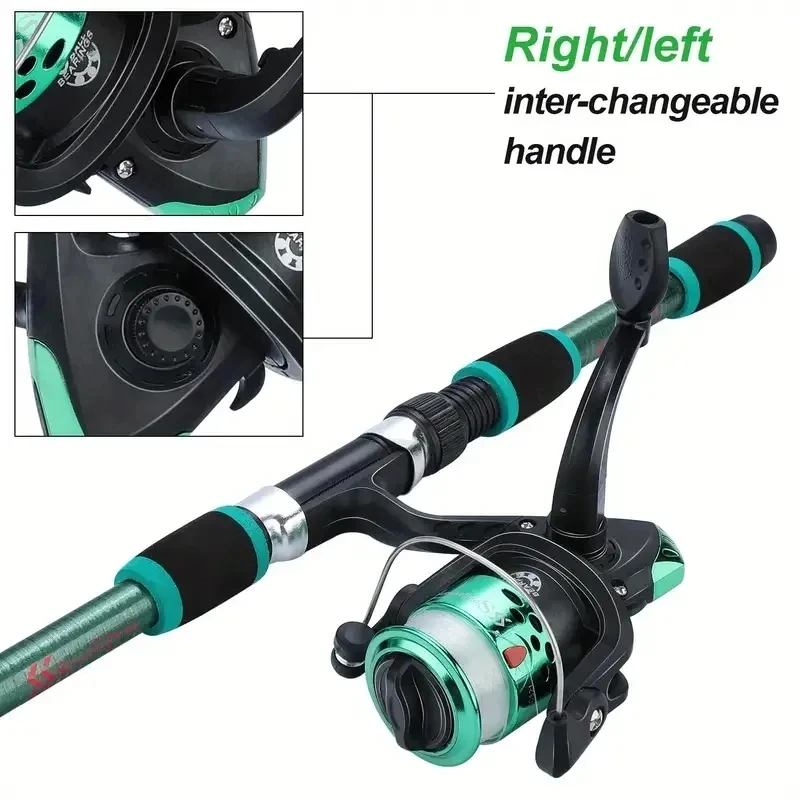 Fishing Pole Set Full Kits With Telescopic Fishing Rod And Spinning Reel Baits Hooks Travel Pole Set - Image 2