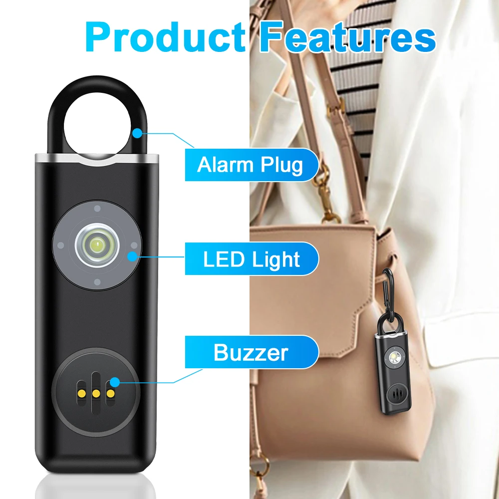 Hollarm Self Defense Personal Alarm for Women, Children, Elderly 130dB Siren Loud Rechargeable Keychain Alarm with LED Light - Image 5