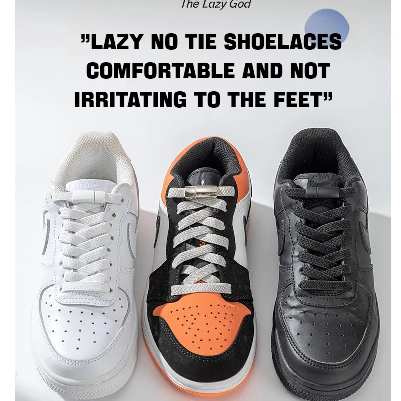 Elastic Laces Sneakers Boots Magnetic Lock Shoelaces without ties Flat No Tie Shoelace Rubber Bands for Shoes Accessories 1Pair - Image 5