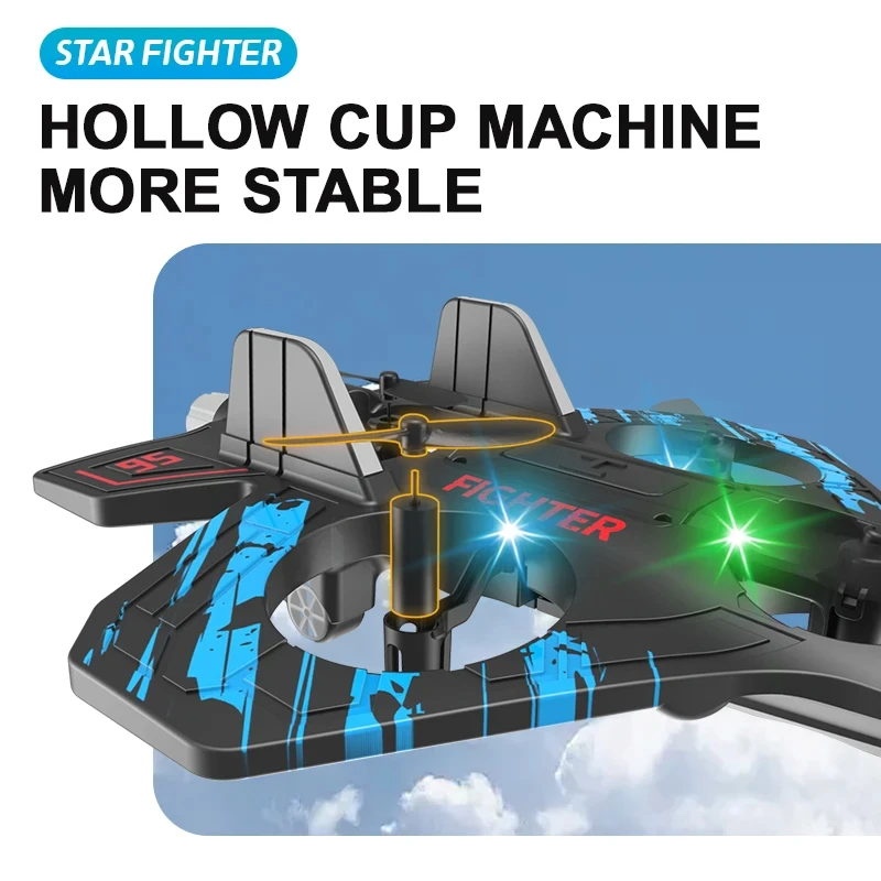2.4G remote control fighter electric foam glider stunt tumbling UAV hovering helicopter with LED colorful lights aircraft model - Image 3