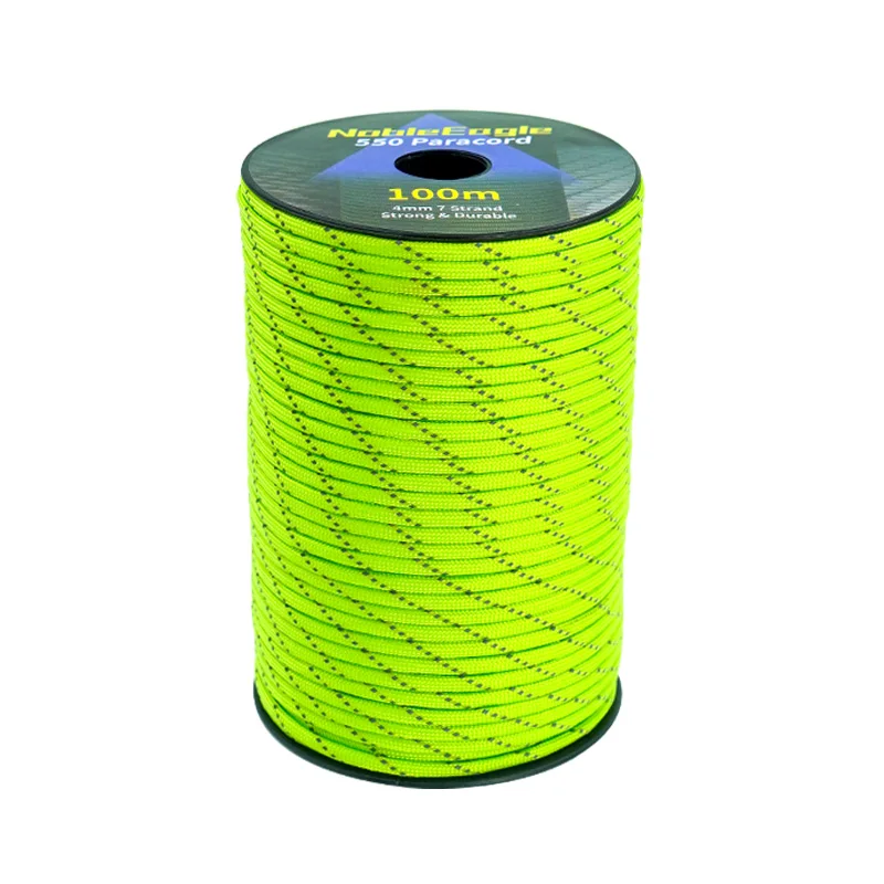 Reflective Paracord Military 7 Strand 4mm 550 Tactical Parachute Cord Camping Tent Lanyard DIY Bracelet Weaving Rope - Image 8