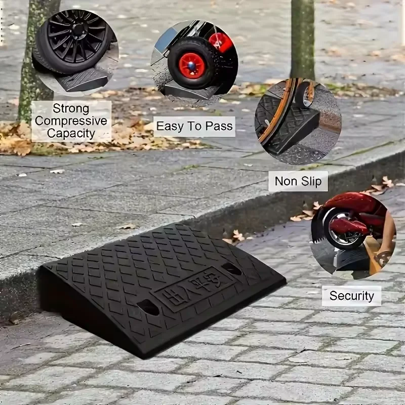 1pc Portable Ramps with Non-Slip Surface - Durable Material, Ideal for Cars, Motorcycles, Wheelchairs & Pets, 10cm Height - Image 3
