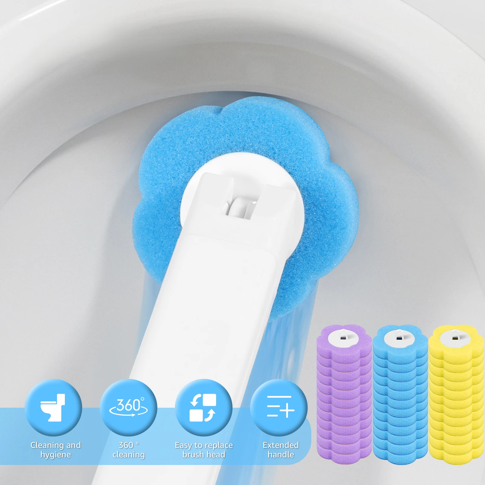 18/36Pcs Disposable Toilet Brush Wall Mounted Toilet Brush with Replacement Head Cleaning Set Home Bathroom WC Accessories - Image 3