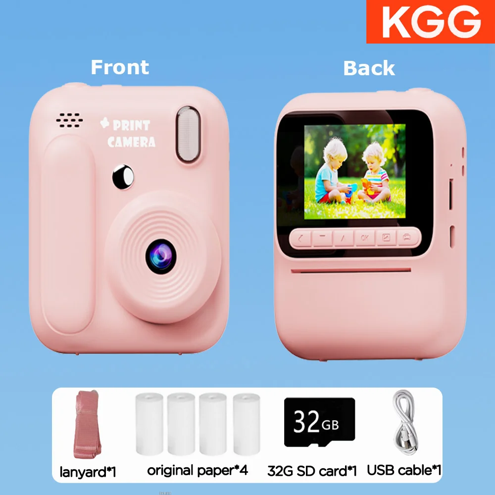 Color Printing Camera Kids Instant Camera 32GB 1080P Thermal Print Digital Camera Print Photo Video Games Music Children Gift - Image 35