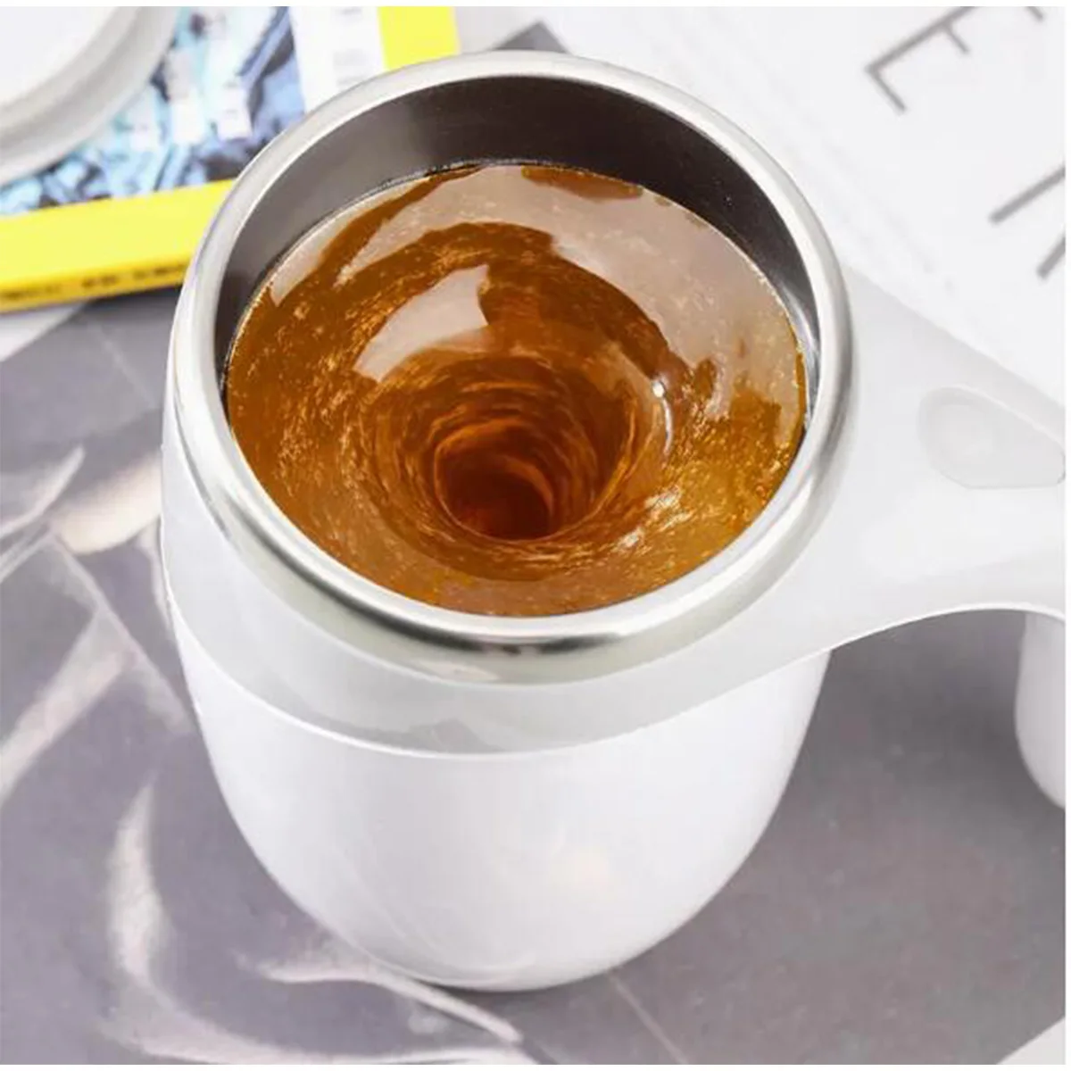 1 automatic mixing cup magnetic coffee cup (battery not included, self equipped), waterproof automatic mixing cup, suitable for - Image 2