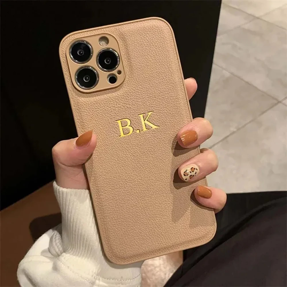Personalized Phone Case For iPhone 17 16 15 14 13 12 11 Pro Max Plus 17Air Luxury PU Leather Customized Initials Name Gift Cover - Image 7