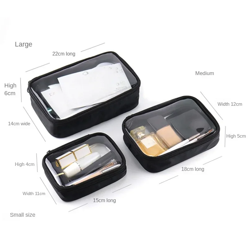 Women Makeup Bag Waterproof Clear PVC Travel Cosmetic Bags Case Travel Make Up Kit Bags for Men Toiletry Brush Organizer Pouch - Image 6