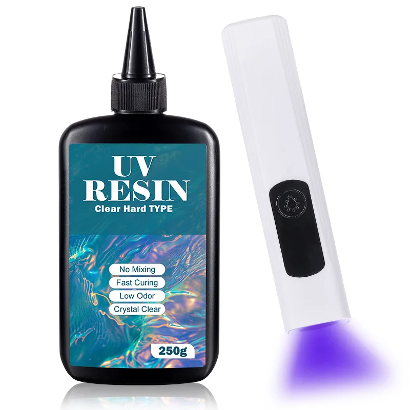 UV Resin Kit with Light Upgraded Hard Type Crystal Clear Ultraviolet Curing UV Resin for Craft DIY Jewelry Making Molds Casting - Image 9