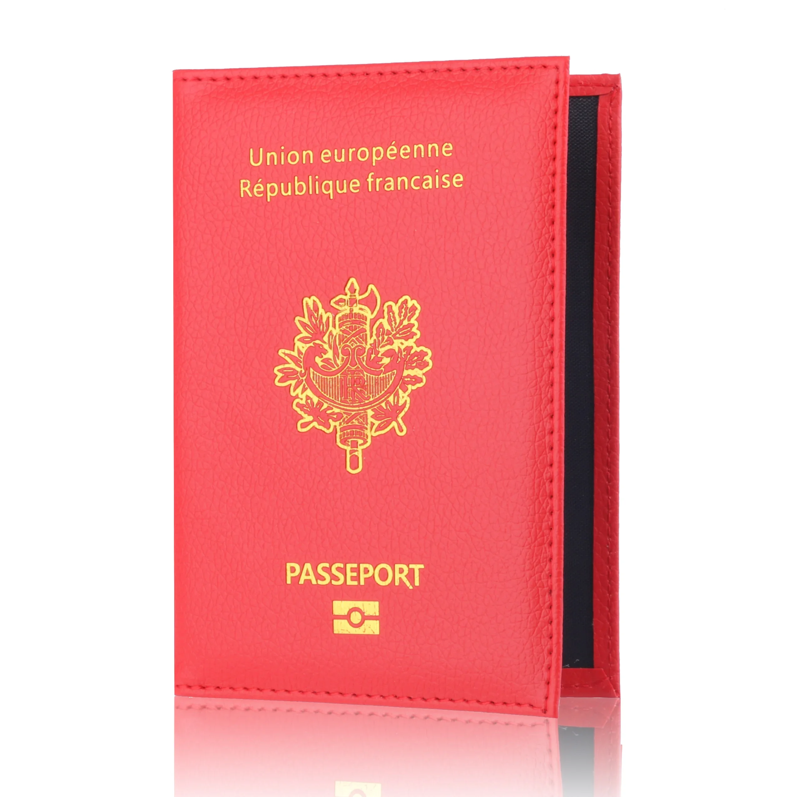 High Quality Pu Passport Protective Cover Bank Card Holder Travel Document Fashion Men and Women French Passport Cover Wallet - Image 7