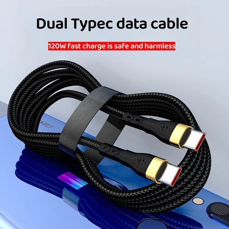 120W USB C TO Type C Data Cord Super Fast Charging Cable For Samsung iPhone 16 15 14 Pro Max Xiaomi Oneplus Poco USB Data Cable - Image 2