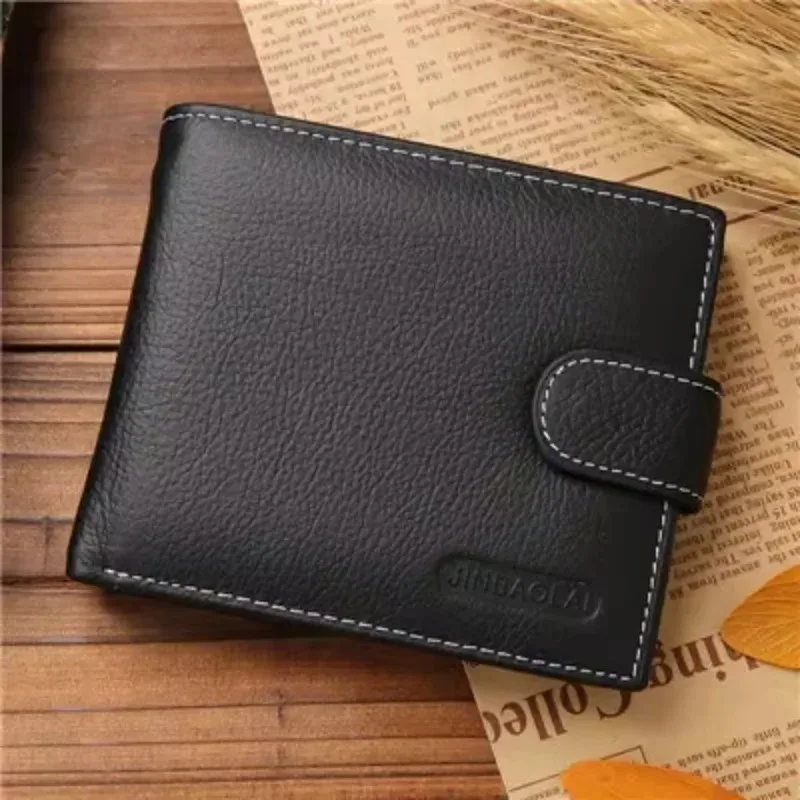 Genuine Leather Mens Wallet Premium Product Real Cowhide Wallets For Man Short Black Wallet Portefeuille Homme Short Purses - Image 9