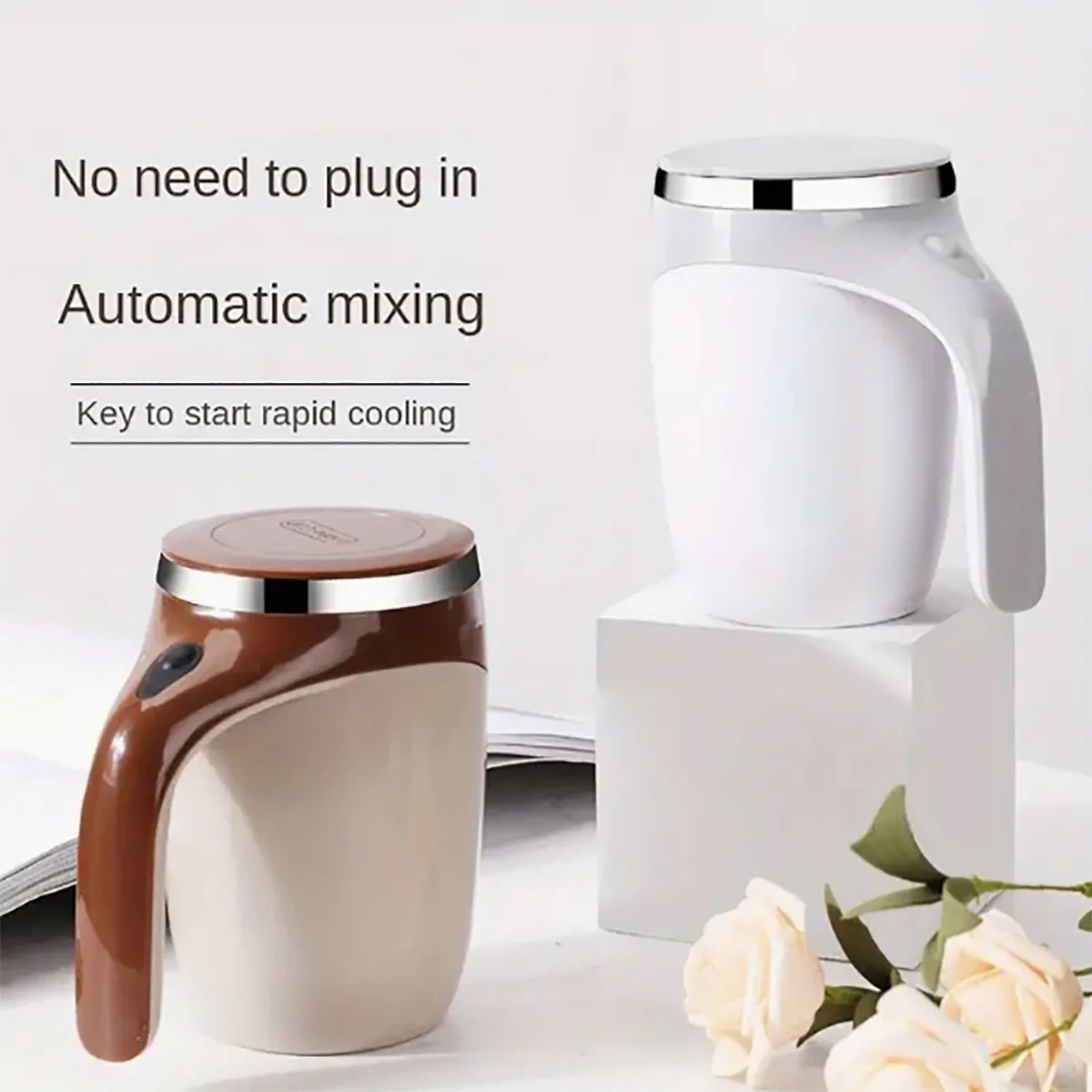 1 automatic mixing cup magnetic coffee cup (battery not included, self equipped), waterproof automatic mixing cup, suitable for - Image 4