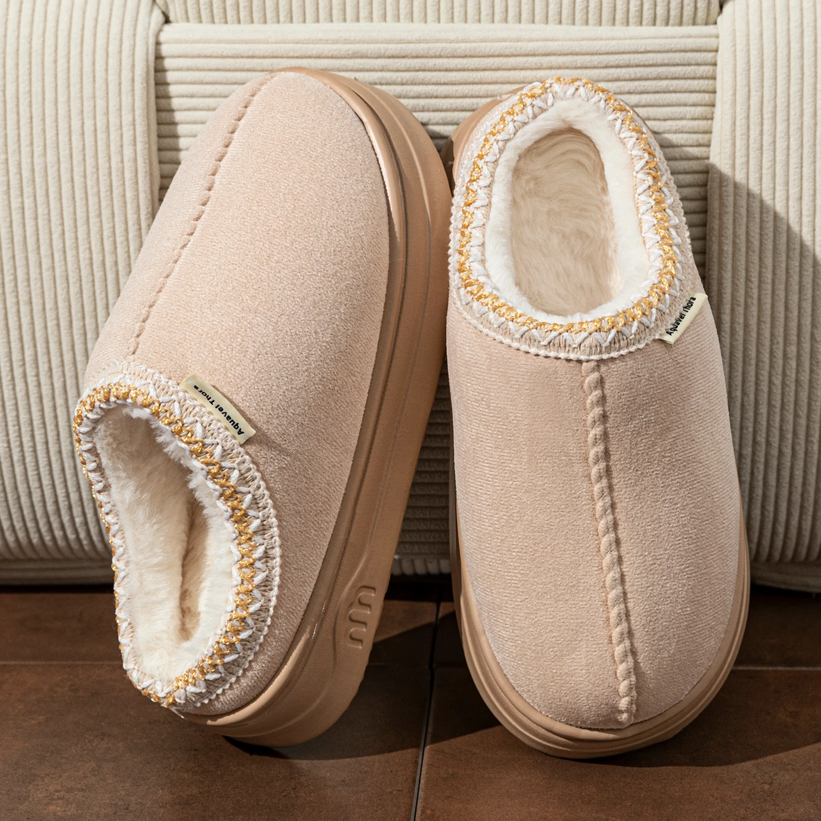 Winter Women's Slippers Boots Fashion Fuzzy Fur Anti-slip Soft Sole Outdoor Indoor Warm Comfort Men Plush Houseshoes Couple - Image 9