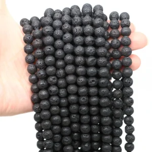 Natural Stone Volcanic Lave Round Beads 4 6 8 10mm Loose Gemstone Bead for Jewelry Making DIY Charms Bracelet Necklace Earring