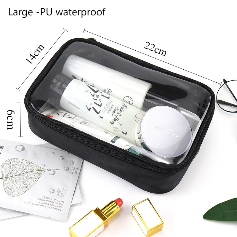 Women Makeup Bag Waterproof Clear PVC Travel Cosmetic Bags Case Travel Make Up Kit Bags for Men Toiletry Brush Organizer Pouch - Image 7