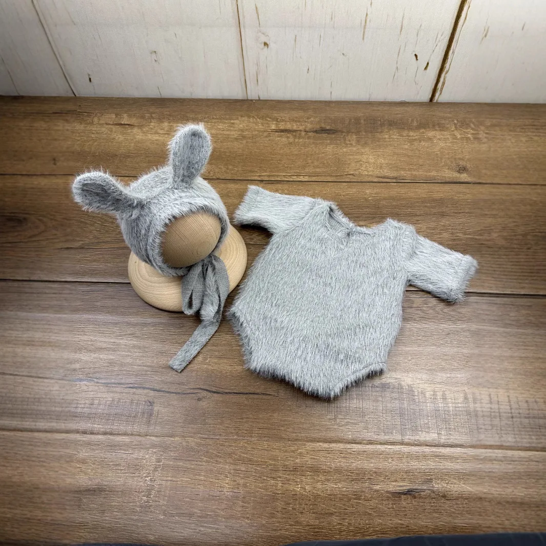 Newborn Photography Props Knitted Outfit Rabbit Doll Baby Cosplay Glasses Baby Photoshoot Props Accessories - Image 4