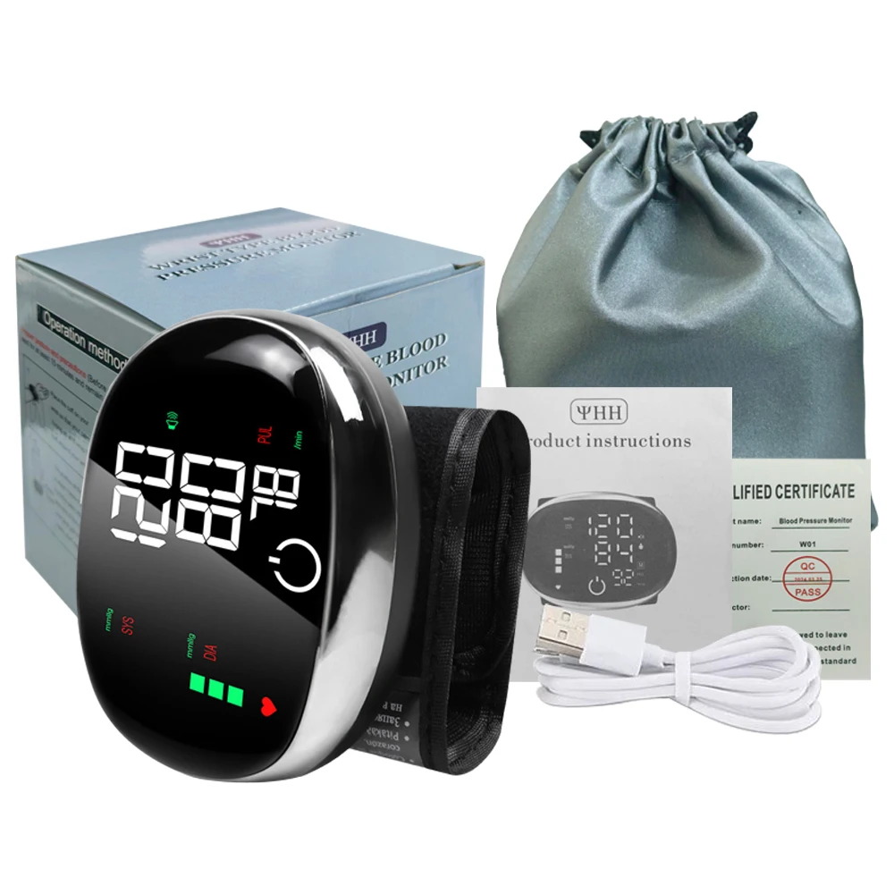 Digital Wrist Blood Pressure Meter Automatic Voice Tonometer Heart Rate Monitor Smart Touch LCD Screen Charge Sphygmomanometer - Image 7