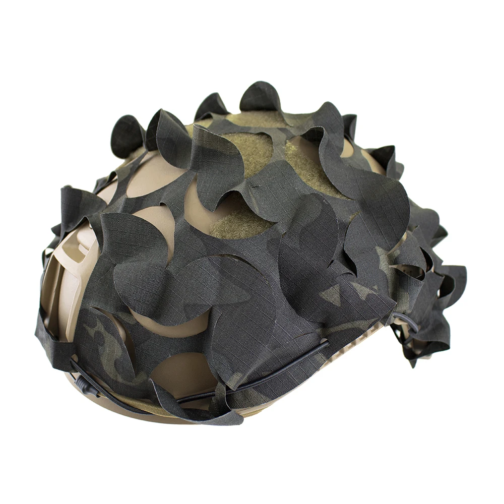 3D Camo Net Airsoft Helmet Cover Laser Cut Nylon Drawstring Helmet Scrim CS Wargame Paintball Paratrooper Hunting Accessories - Image 9