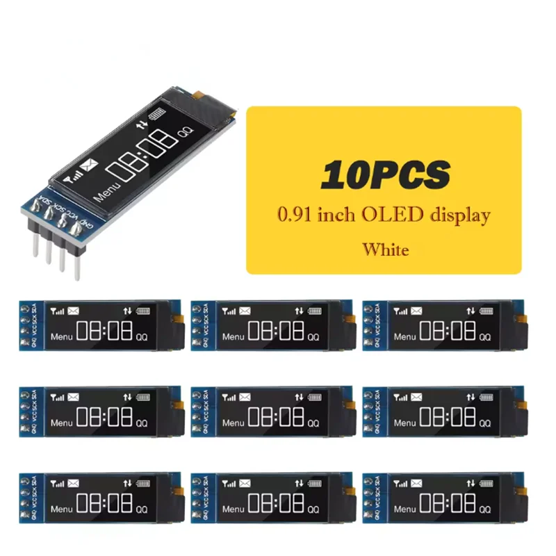 1-10pcs 0.91 inch OLED display module white/blue OLED 128X32 LCD LED Display SSD1306 12832 0.91 IIC i2C Communicate for ardunio - Image 10