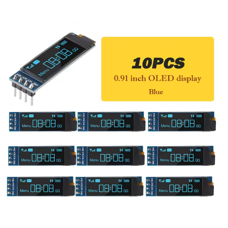 1-10pcs 0.91 inch OLED display module white/blue OLED 128X32 LCD LED Display SSD1306 12832 0.91 IIC i2C Communicate for ardunio - Image 6