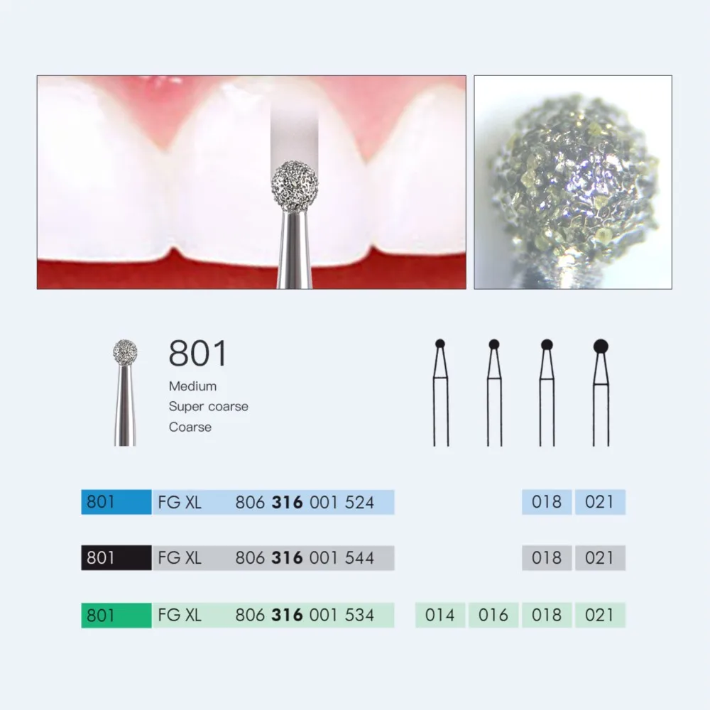 10pcs/Pack AZDENT Dental Diamond Burs Drill Ball Round Type 25mm FG 1.6mm For High Speed Handpiece 450000r/Min - Image 4