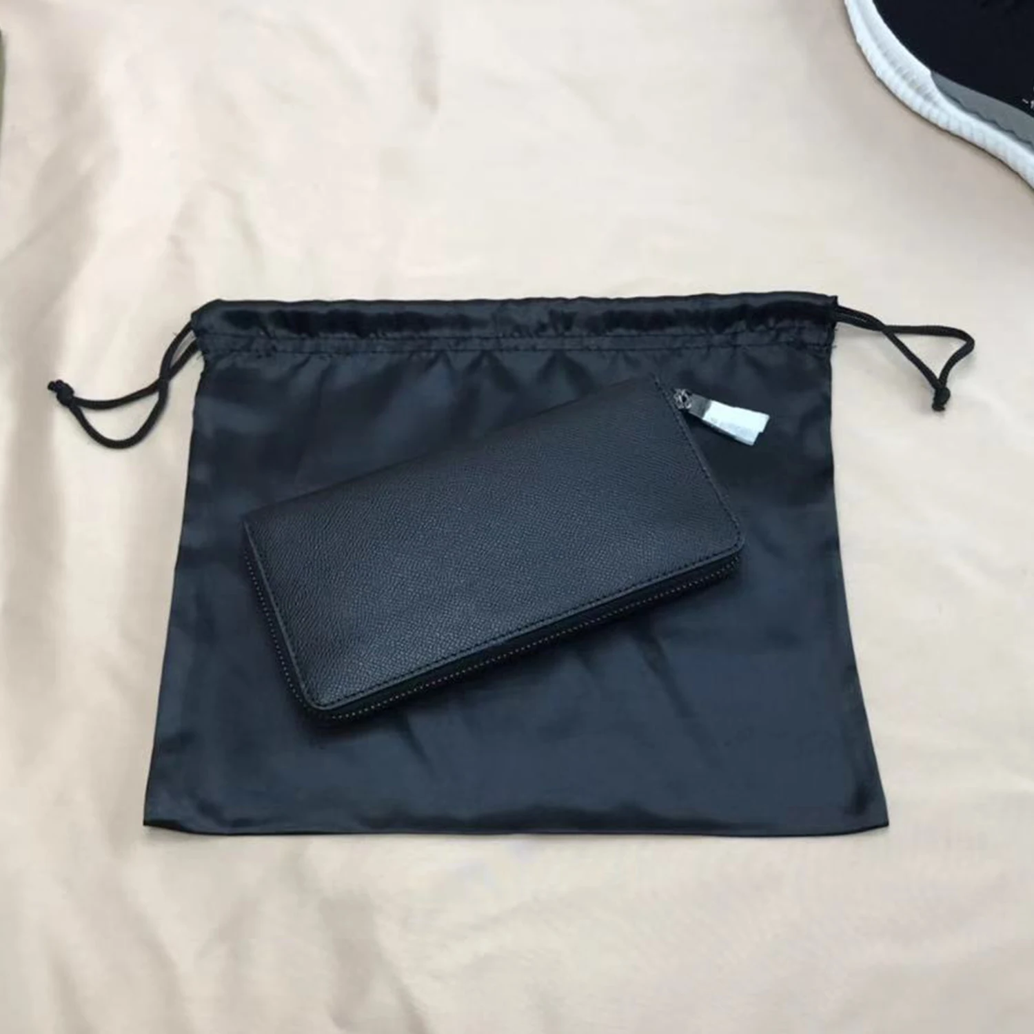Large Silk Satin Drawstring Care Bag Custom Wigs Storage Dust Proof Packaging Pouch Black Reusable Sack Handbag Shoes Travel Bag - Image 4
