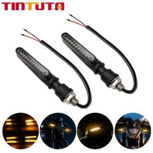 4Pcs Motorcycle Flash Flowing Turn Signal Light High Brightness CSP 2835 SMD Motorcycle Turn Signal  Warning Lamp 12V Universal