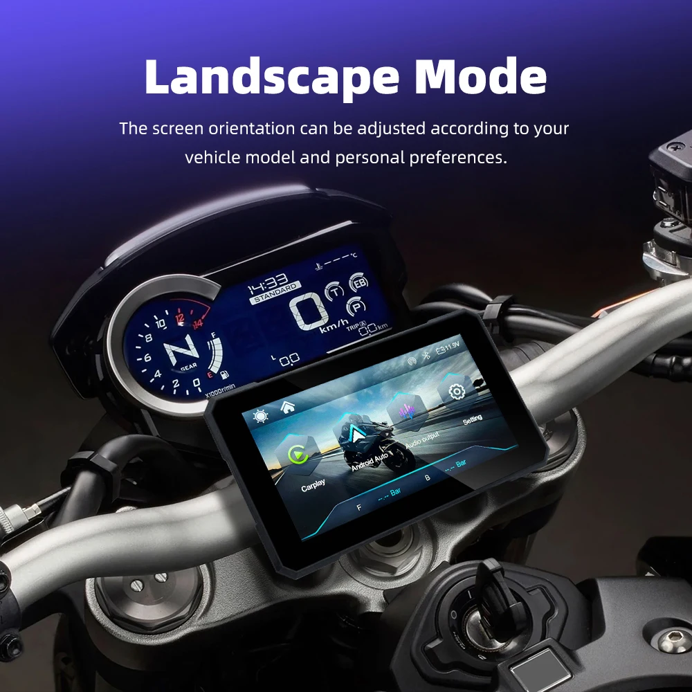 EKIY 5.0 inch Wireless CarPlay Moto Android Auto Portable Digital Motorcycle Dashboard GPS Navigation Removable Display Screen - Image 4