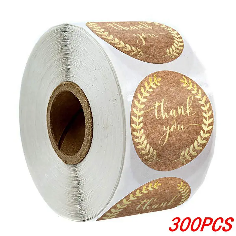 100-500pcs 1inch Vintage Kraft Paper Handmade With Love Stickers for Package Thank You Stationery Adhesive Labels Baking Seals - Image 22