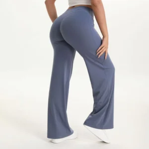 NCLAGEN SoftMotion Straight Leg Bottoms Women's Mid-Waist Yoga Pants GYM Leggings Naked Feel Pilates Running Sports Trousers